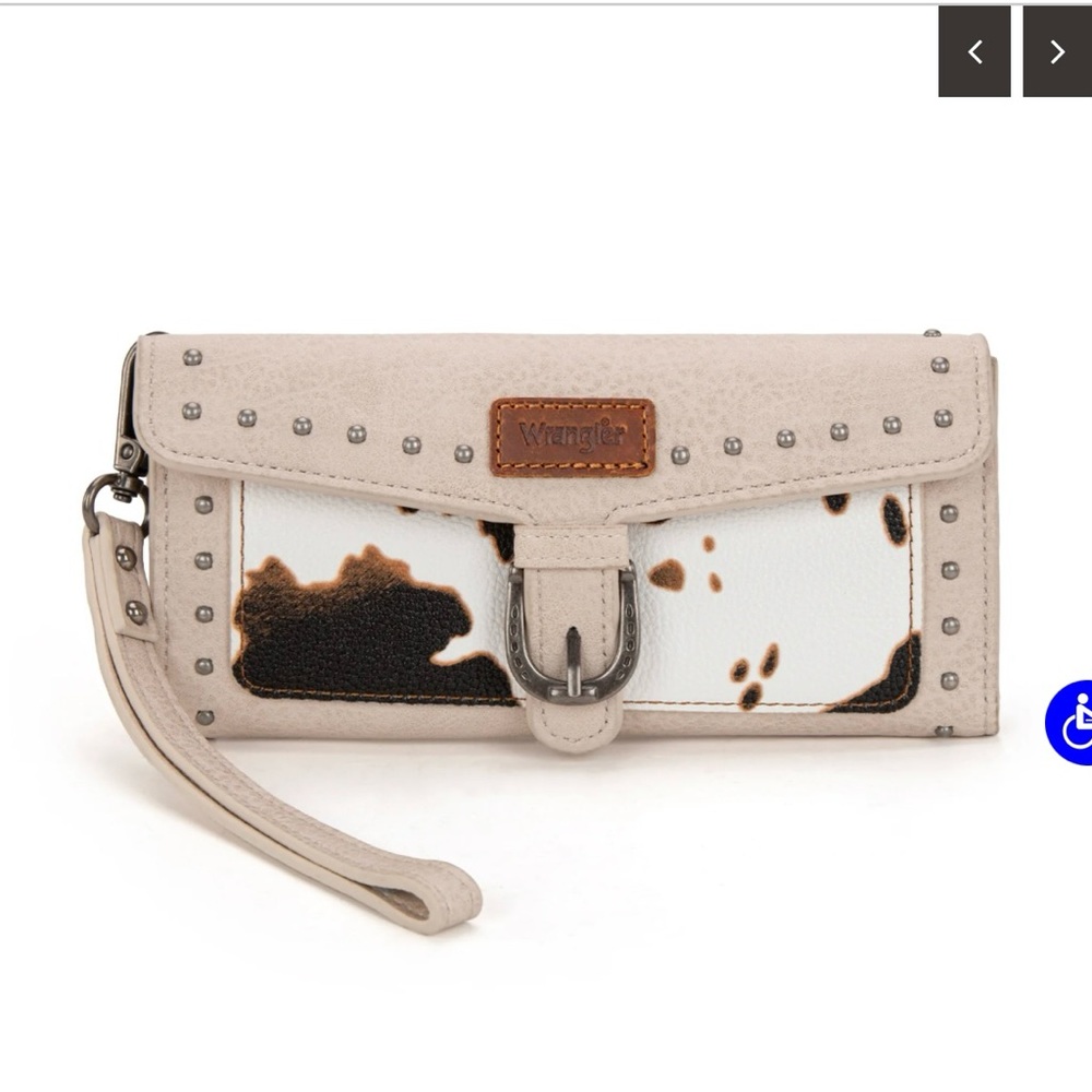 Wrangler Beige and Brown Clutch Wristlet